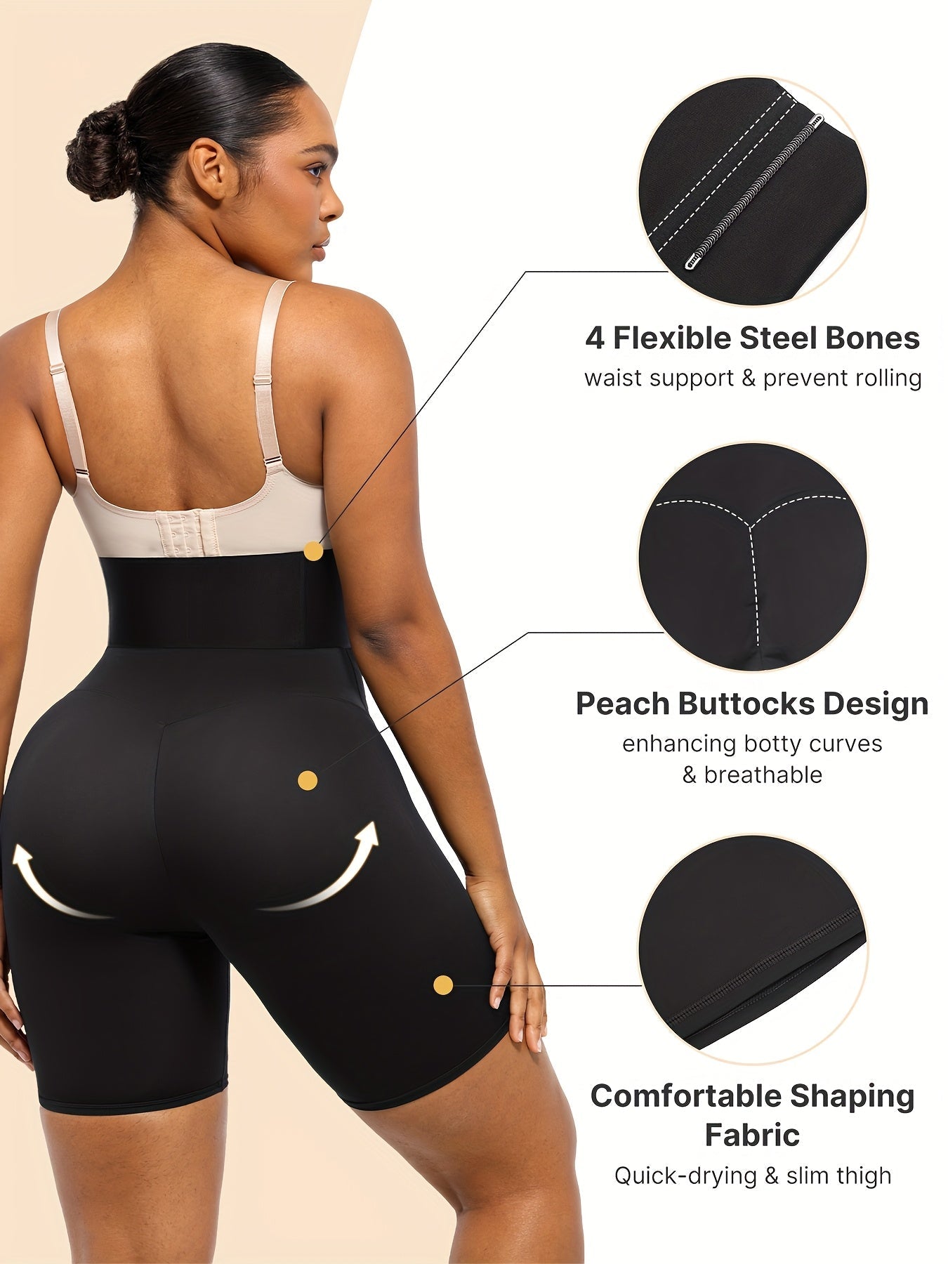 Women's Shapewear Shorts - High-Waist Style 372837