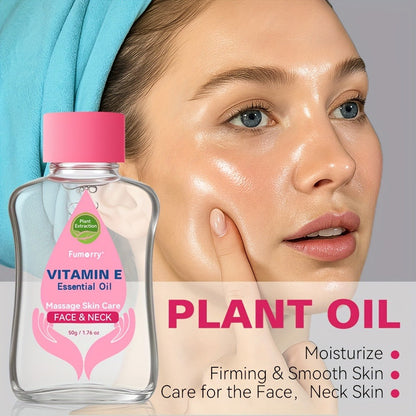 Vitamin E Essential Oil for Face, Neck & Body – Natural Multi-Plant Extract Moisturizing Firming Nourishing Skincare Serum, Hydrating Massage Oil for All Skin Types, Korean Skin Care – 50ml