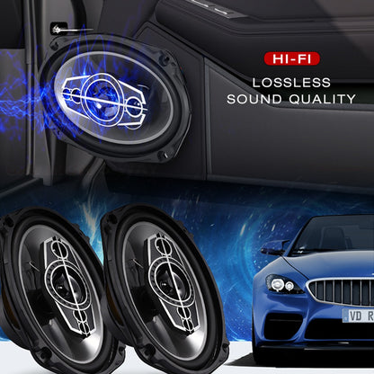 6x9 Inch 5-Way Coaxial Car Speakers Pair – 1000W Peak 120W RMS 4 Ohm with PEI Dome Tweeters, Full Range Stereo Audio, Easy Drop-In Replacement for Cars & Trucks