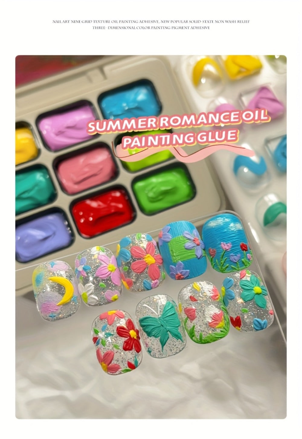 UV Gel Nail Polish Set 9 Colors Dopamine Summer – High-Saturation Gradient Soak Off Semi Permanent Nail Art Kit for Salon & DIY Manicure Gift for Women