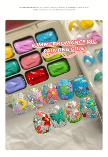 UV Gel Nail Polish Set 9 Colors Dopamine Summer – High-Saturation Gradient Soak Off Semi Permanent Nail Art Kit for Salon & DIY Manicure Gift for Women