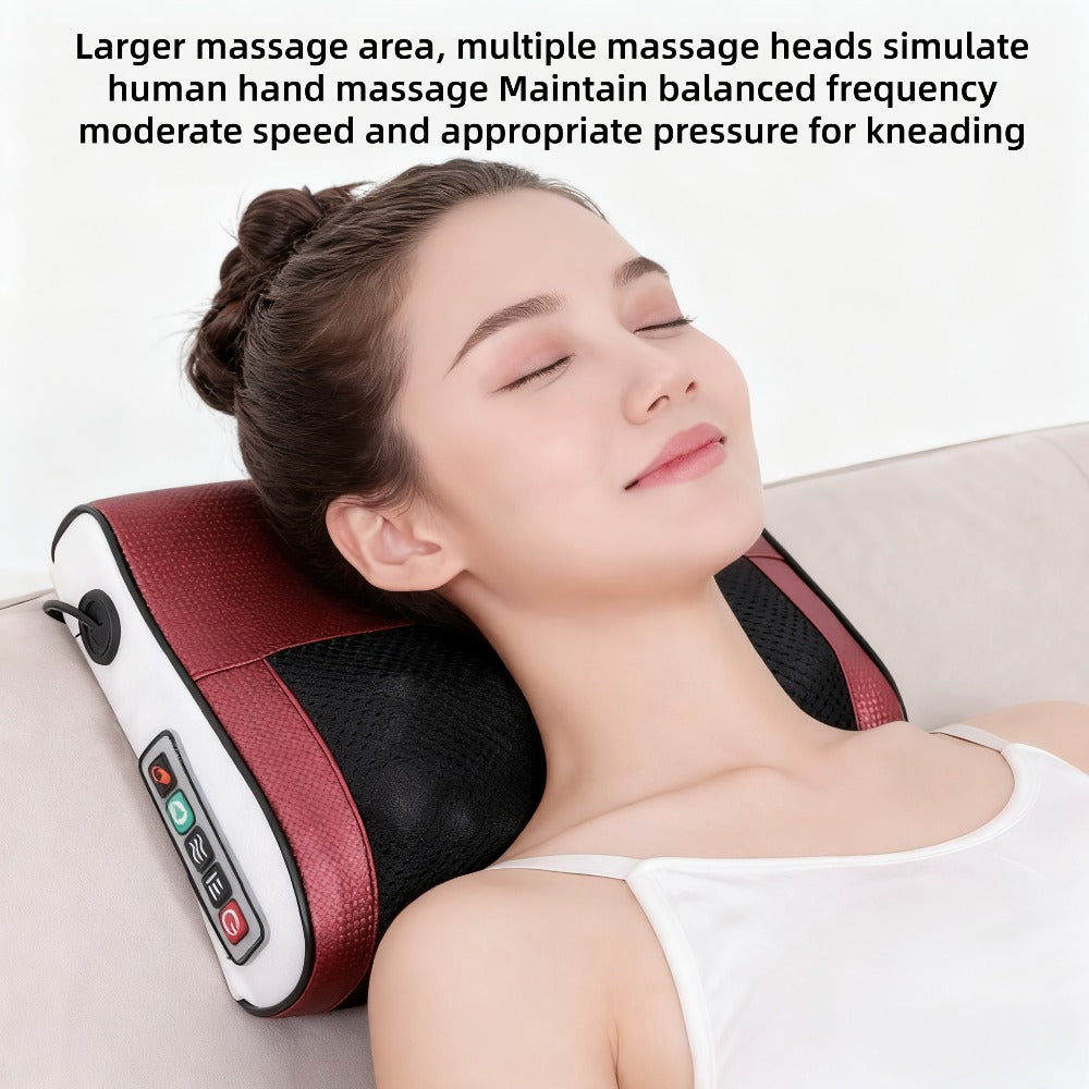 Shiatsu Neck & Back Massage Pillow – Bidirectional Rotating Deep Tissue Kneading Cervical Massager for Pain Relief, Electric Massage Pillow for Neck Shoulder & Back, Gift for Mom Dad Men Women