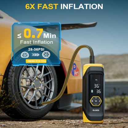 OLGEO M9 Portable Tire Inflator 180PSI Cordless Air Compressor 8-in-1 Fast Inflation 40-Min Battery Type-C Fast Charge LED Light for Car Bike Motorcycle Ball