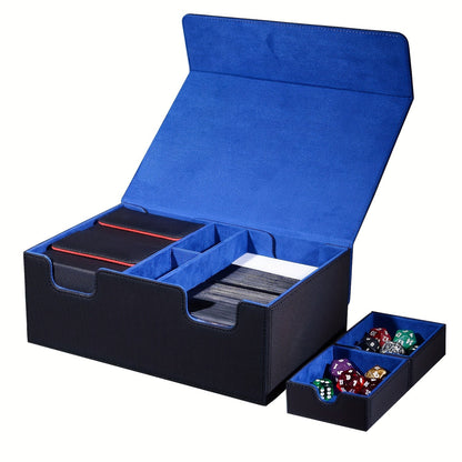 Magnetic Deck Box 600+ Cards High Capacity MTG Card Storage Case 4 Deck Slots with 2 Dice Tray TCG YuGiOh Trading Card Organizer Multiple Colors