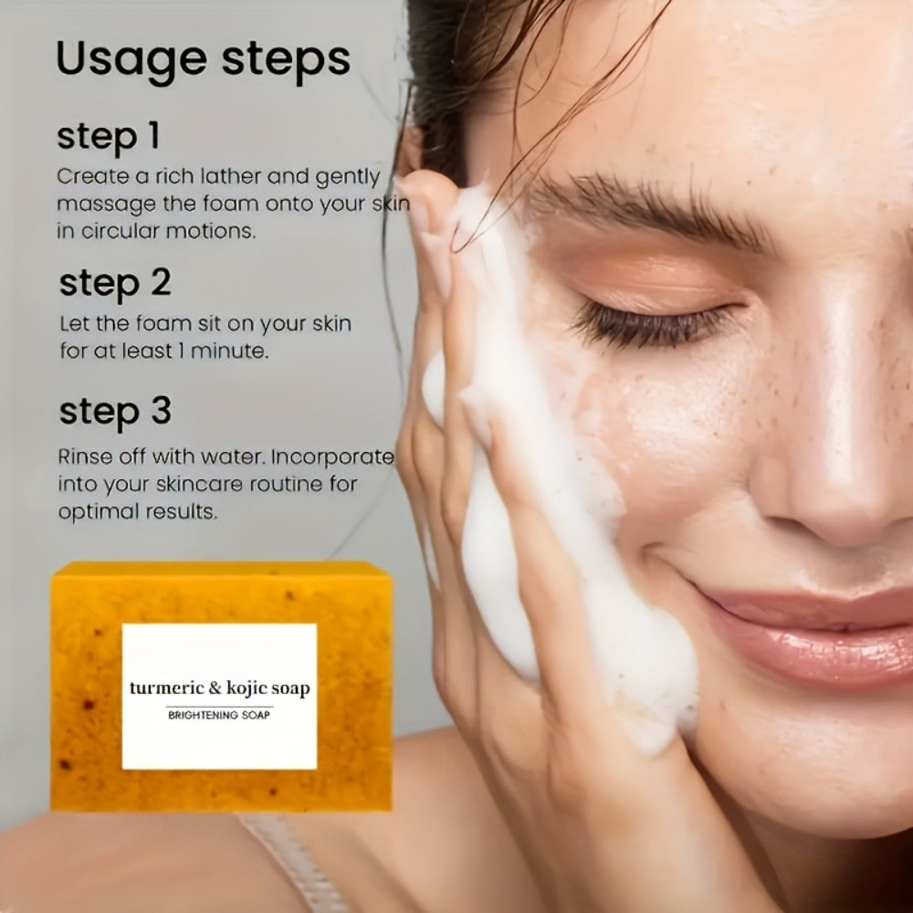 Kojic Acid Soap Bar 24-Pack Handmade — Lemon Turmeric Cold Process Bar Soap with Ginger Extract & Exfoliating Granules, Brightening Dark Spot Soap for Women, Face & Body Cleansing Gift Set