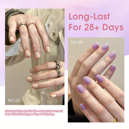 Gel Nail Polish Set 9 Colors Macaron Pastel in Square Bottles — High Saturation UV LED Cure Chip-Resistant Long-Lasting Gel Polish Kit for Women Salon & DIY Nail Art Gift