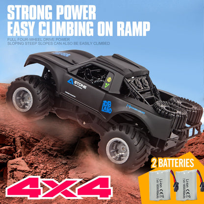 Amphibious RC Car 1:16 Scale 4WD Waterproof Land & Water Remote Control Monster Truck – 2 Rechargeable Batteries, All-Terrain RC Truck for Boys Kids Ages 4+, Birthday Christmas Gift