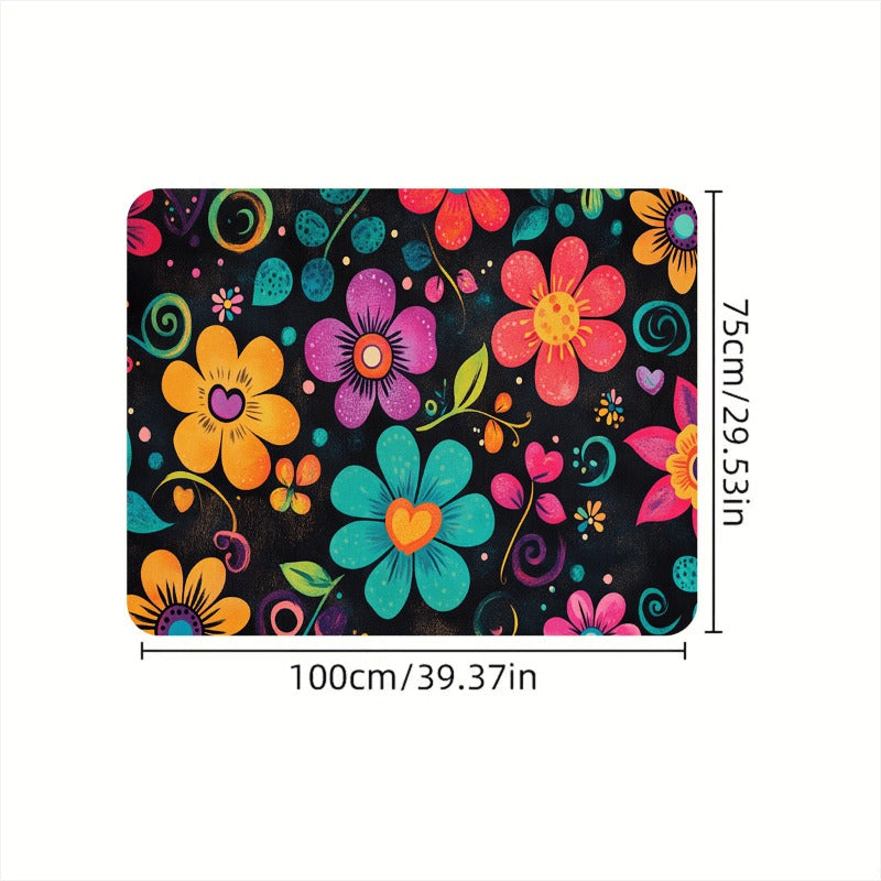 Car Trunk Mat Anti-Slip Rubber – Colorful Petal Pattern Cargo Liner, Non-Slip Boot Mat for Most Cars, Durable Trunk Organizer Pad & Interior Accessory