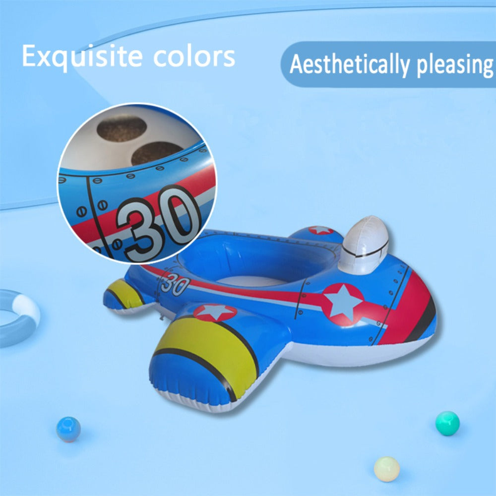 Airplane Inflatable Pool Float for Kids – Novelty Plane Swim Ring Floatie Tube for Swimming Pool, Lake, Beach & Summer Pool Party, Fun Aviation Design Water Toy, 1 Pack