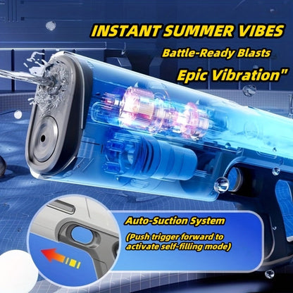Electric Water Gun for Kids & Adults – LED Pulse Light Auto-Fill USB Rechargeable Squirt Blaster, 40ft Long Range Rapid-Fire, Pool Beach Backyard Summer Toy