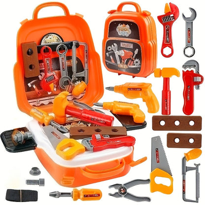 Kids Tool Backpack Set 22pcs for Boys – Pretend Play Home Repair Tool Kit with Carrying Backpack | Toddler Construction Toy with Hammer Wrench Screwdriver, Birthday & Christmas Gift for Boys Ages 3 4 5 6