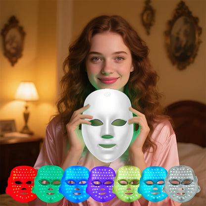 LED Light Therapy Device 7 Color Photon USB Powered – Skin Rejuvenation Anti-Aging Acne Treatment Facial Care Beauty Tool for Home Use Women All Skin Types