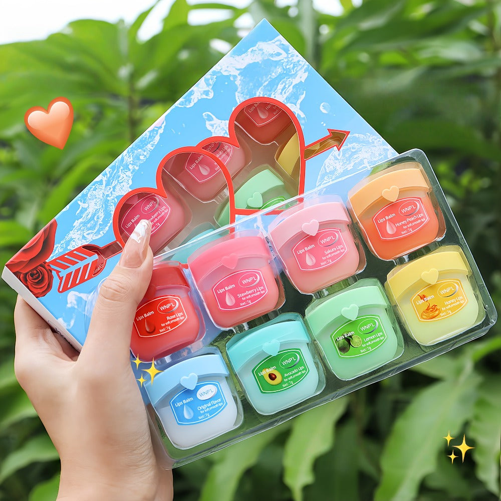 Lip Balm Set 32 Pieces 8 Colors - 24H Hydration Glossy Petrolatum Formula, Long-Lasting Moisturizing Lip Care for Dry Chapped Lips, Gift for Women Friends & Family