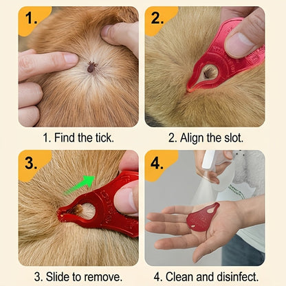 Tick Remover Tool Aluminum - Safe Quick Tick Removal for Dogs Cats Pets Animals & Humans, Essential Outdoor Camping Hiking Tick Hook, Available as Single or 2-Pack