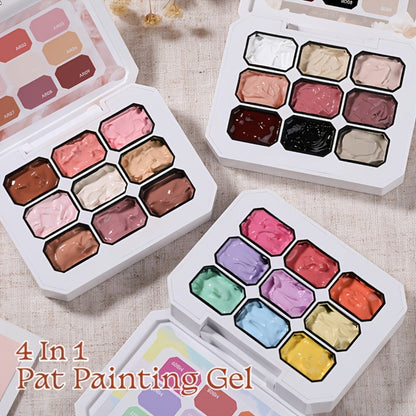 4-in-1 Gradient Gel Nail Polish Set 3pcs - Pat Ombre Gel for French Manicure Nail Stamping Painting & Powder Art - Solid Varnish Gel for Seamless Ombre Nail Art Women Salon Home DIY