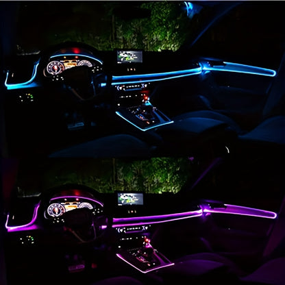 3m 7-color Automotive Interior Light with APP Control And Music Sync Rhythm Ambient Lighting Kit for Doors, Console And Dashboard