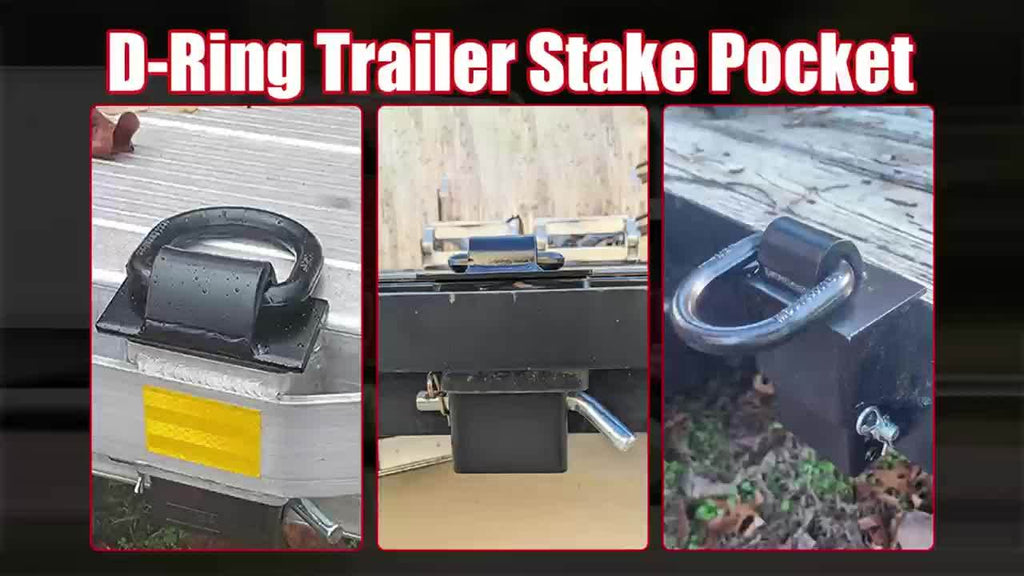 4/6/8/12/16 Pack 16200lbs Adjustable Heavy Duty Stakes, Stainless Steel Heavy-Duty Adjustable Stake Pocket D-Ring - 16200lbs Capacity, 4 Pin Holes For Precision Fit, Removable Stake Pocket D-Ring Tie Downs Utility For Flatbed Trucks Trailers