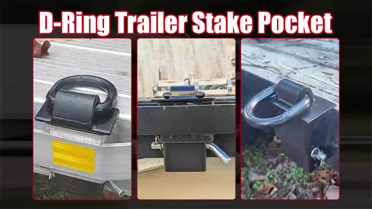 4/6/8/12/16 Pack 16200lbs Adjustable Heavy Duty Stakes, Stainless Steel Heavy-Duty Adjustable Stake Pocket D-Ring - 16200lbs Capacity, 4 Pin Holes For Precision Fit, Removable Stake Pocket D-Ring Tie Downs Utility For Flatbed Trucks Trailers