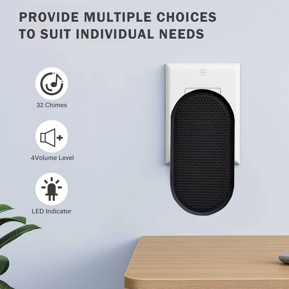 Wireless Doorbell Battery Powered – 33 Melodies, 4 Volume Levels, 1000-Foot Range, Durable Plug-In Receiver, Easy Install, for Home, Apartment, Office & Commercial Use (Enhanced Edition)