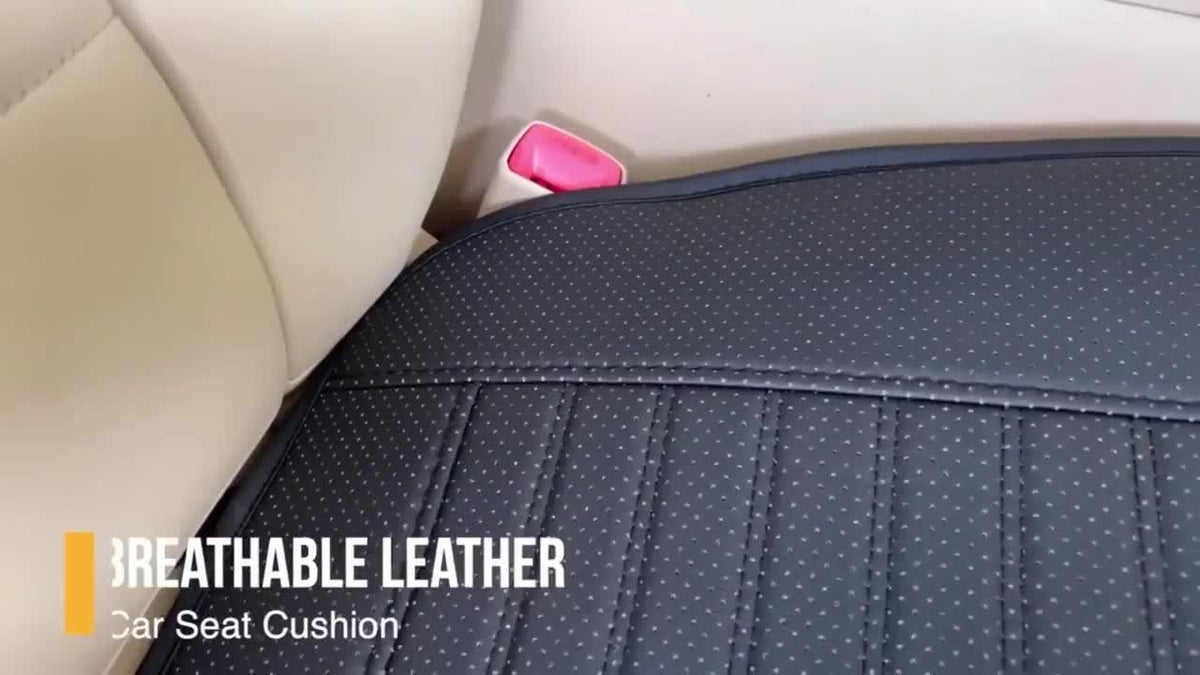 2pcs Premium Car PU Leather Car Seat Cover Pads, Car Half-wrapped Seat Protectors with Non-slip Bottom, Breathable Sponge Filled Car Seat Front Row Protectors, Suitable for Most Vehicles