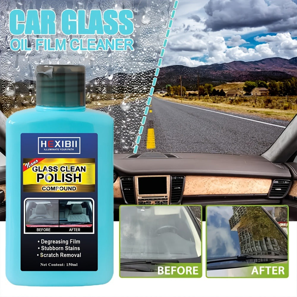 Car Glass Oil Film Remover Paste – Windshield Cleaner & Glass Restorer Cream, Removes Coatings for Auto & Home