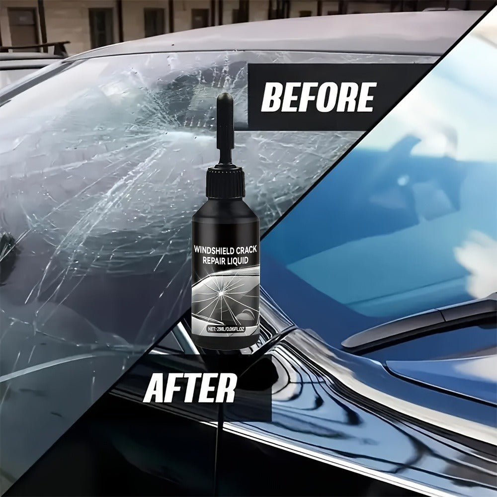 Windshield Repair Kit Nano UV Resin 15-Minute Fix for Bullseye Star Spider Cracks Scratches - DIY Car Glass Crack Repair Fluid with Suction Mount Option