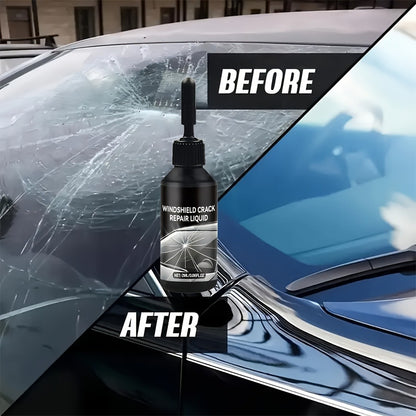 Windshield Repair Kit Nano UV Resin 15-Minute Fix for Bullseye Star Spider Cracks Scratches - DIY Car Glass Crack Repair Fluid with Suction Mount Option