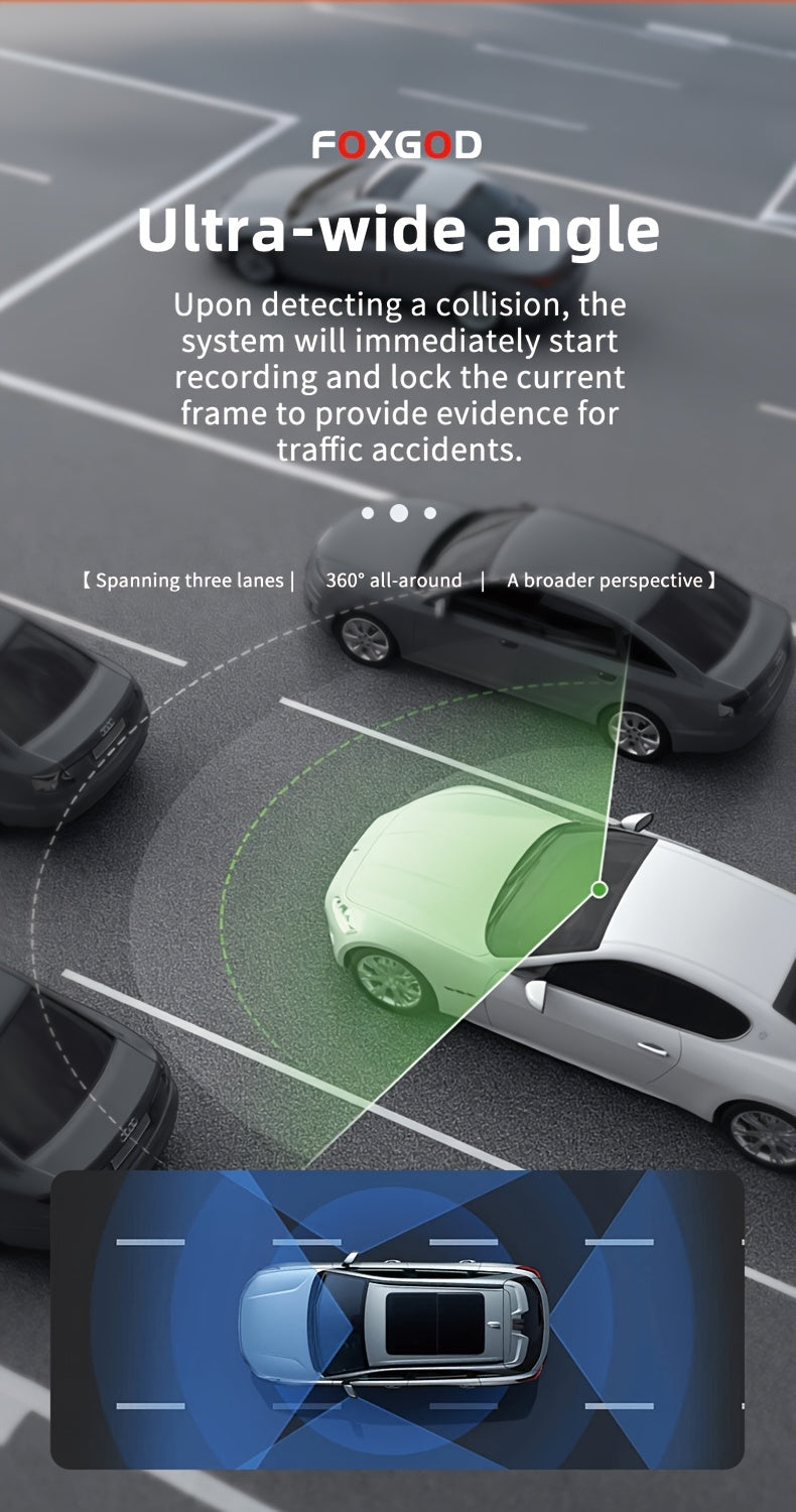 360 ° 3/4-channel 1080P High-definition Ultimate Safety Driving Recorder Set, Dash Camera for Cars, Night Vision, Loop Recording - Car, 24/7 Recording Parking Mode Monitor, WDR, G-Sensor, Optional 32GB Card