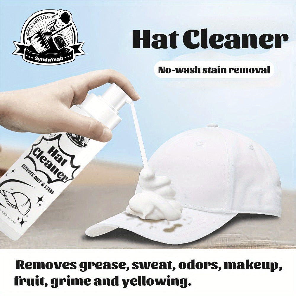 Hat Cleaner Foam Spray – Professional Stain Remover for Wool, Felt & Fur Hats, Removes Dirt, Sweat & Fingerprints, 6.76 Fl Oz (200ml), All-Season Hat Care, Great Gift for Hat Lovers (1/2/3/5 Pack)
