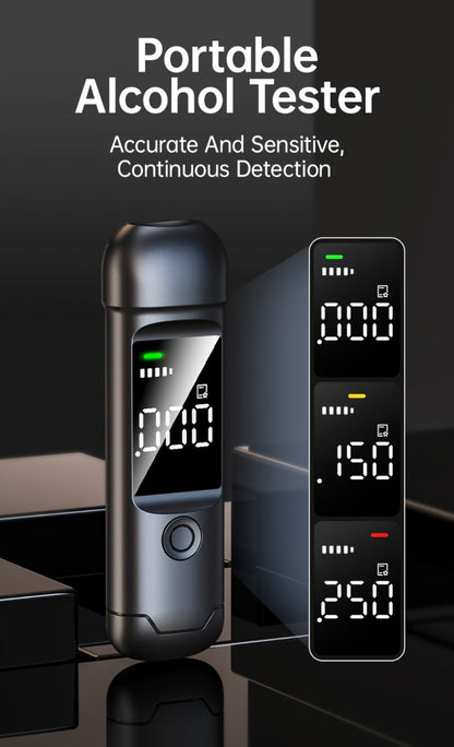 USB Rechargeable Breathalyzer with LCD Display – Portable Personal Alcohol Tester, 200mAh Battery, Multi-Person Continuous Testing, Safe Driving Breath Analyzer