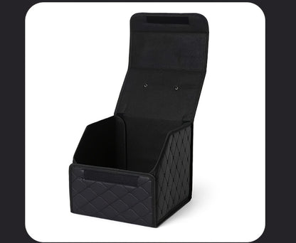 Car Trunk Storage Box Foldable Faux Leather Organizer – High-Capacity 30L/35L Vehicle Cargo Box, Multi-Pocket Space-Saving Trunk Organizer for Women, Daily Use & Road Trips