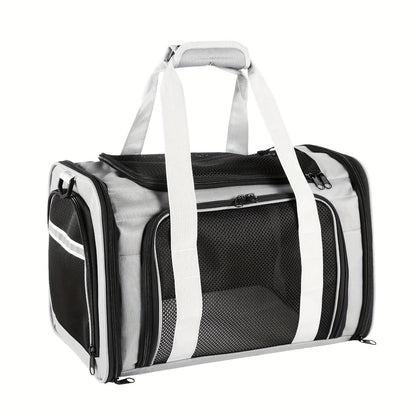 Airline Approved Pet Carrier Soft Sided – TSA Compliant, Collapsible Travel Bag for Small Medium Cats & Dogs Under 15 lbs, Breathable Mesh, Foldable Design