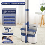 Blue and White Extended Folding Broom 50in