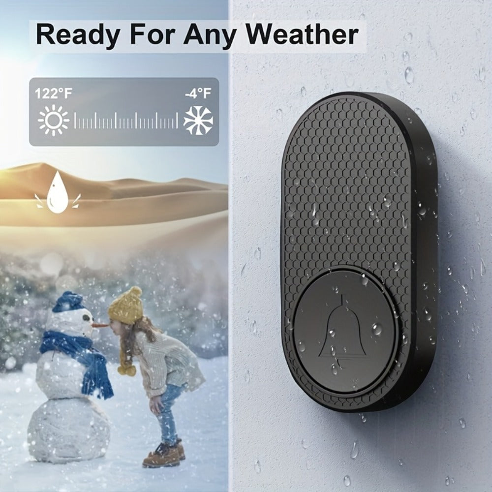 Wireless Doorbell Battery Powered – 33 Melodies, 4 Volume Levels, 1000-Foot Range, Durable Plug-In Receiver, Easy Install, for Home, Apartment, Office & Commercial Use (Enhanced Edition)