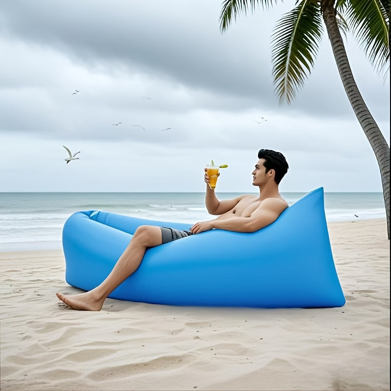 Inflatable Air Sofa Outdoor Camping Lounger 440LB Heavy Duty Quick Inflate Portable Lazy Bag Sofa Bed with Carry Bag Lightweight Compact for Beach Hiking Music Festival Travel 6 Colors