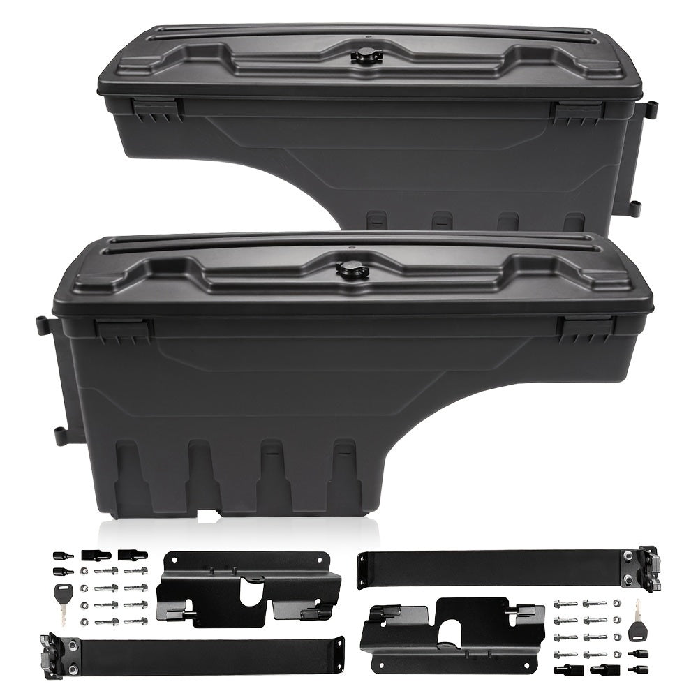 1Pair Lockable Storage Box For Chevy For Silverado For GMC For Sierra 1500 For 2500HD For 3500HD 2007-2018, Lockable Storage Box Case Truck Bed Toolbox