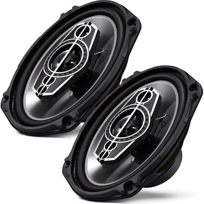 6x9 Inch 5-Way Coaxial Car Speakers Pair – 1000W Peak 120W RMS 4 Ohm with PEI Dome Tweeters, Full Range Stereo Audio, Easy Drop-In Replacement for Cars & Trucks