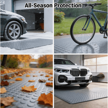 7*16 FTGarage Floor Mat Roll, Heavy Duty PVC Flooring for Under Car Parking, Waterproof RV & Trailer Runner, Stain Resistant Protector, Black