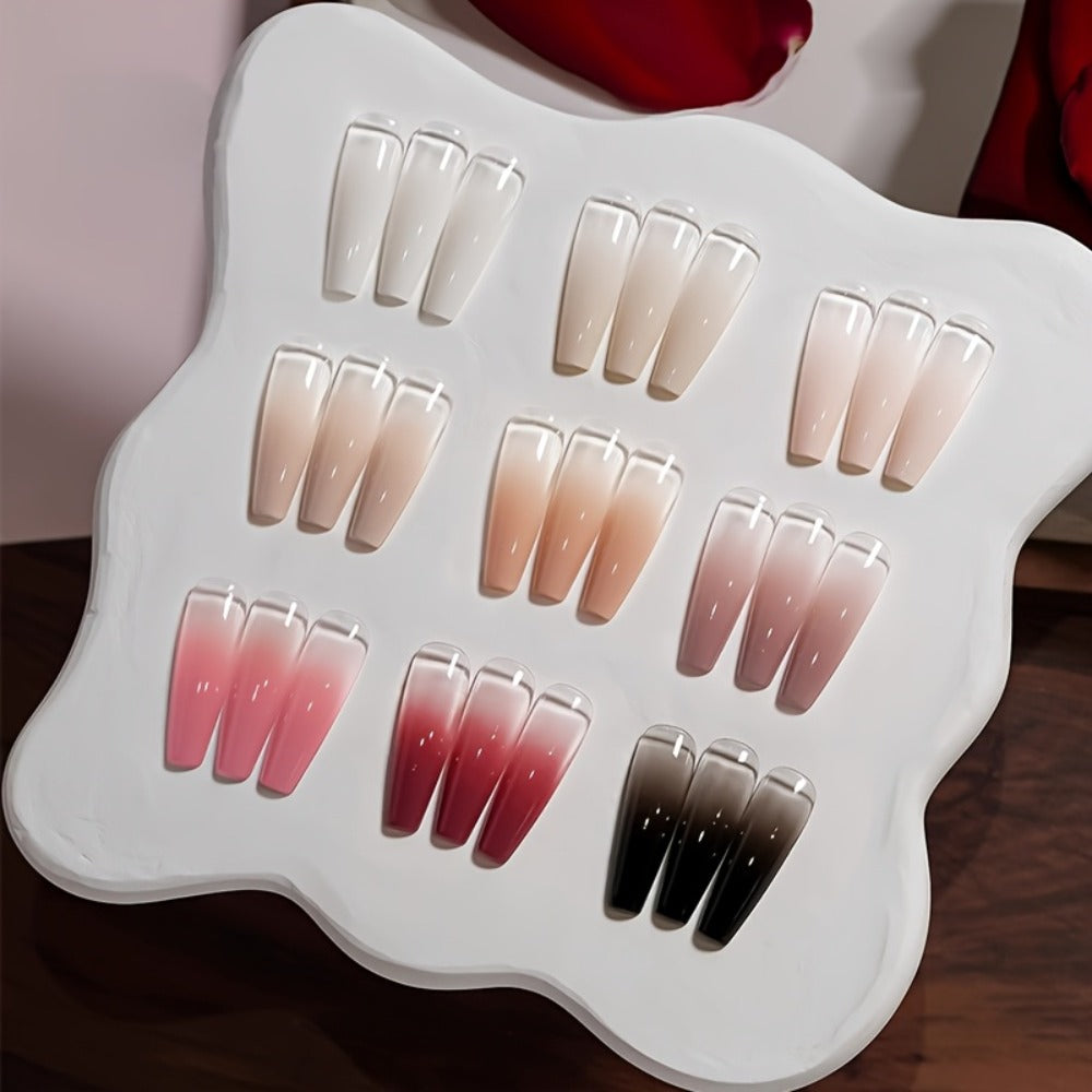 Gradient Ombre Gel Nail Polish Set 9 Colors UV LED Soak-Off – Rich Pigment Stamping Nail Gel, Long-Lasting Salon Manicure, Yellow Purple Blue Shades, DIY Nail Art Gift for Women Girls