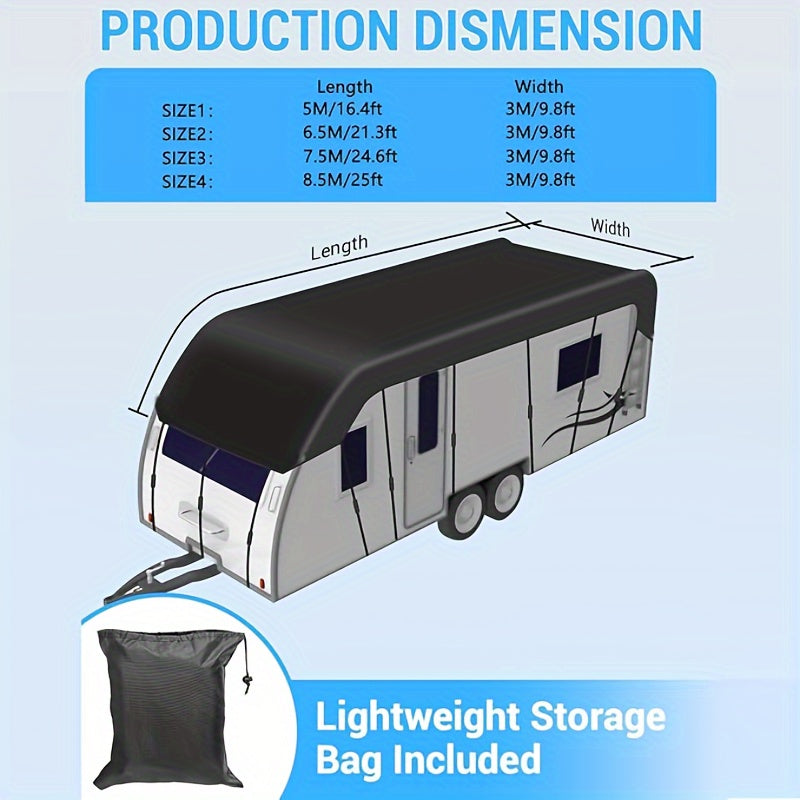 RV Roof Cover for All Motorhomes, Travel Trailers, Campers, Caravans - Polyester Fiber Protective Cover with UV, Dust, Snow, Frost, Leaf Protection - Includes Lightweight Storage Bag