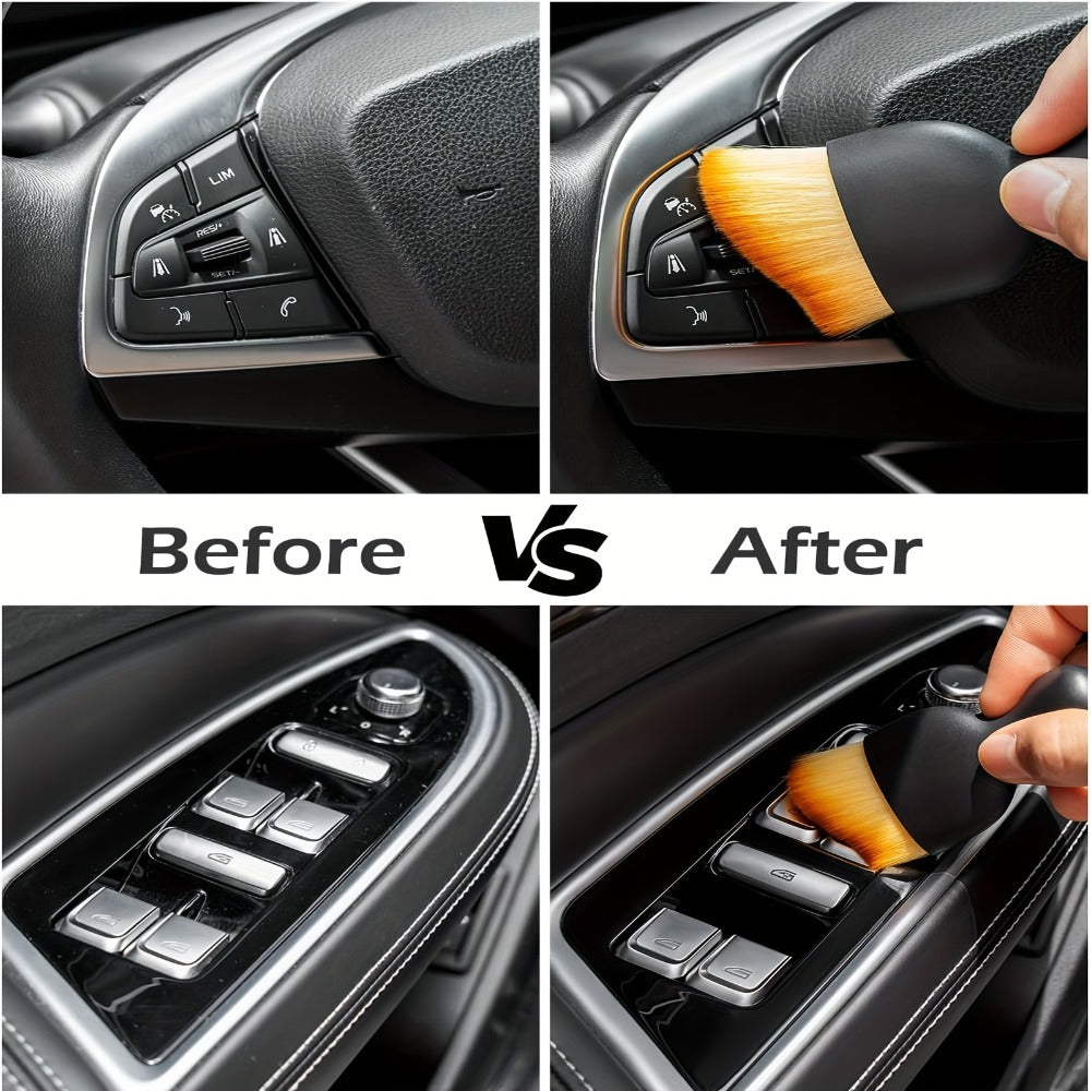 Car Wash Brush Kit with 69" Long Handle - 8-Piece Set with Tire Brush, Squeegee, Chenille Mitt, Detailing Brush & Microfiber Towel for Car, Truck, SUV & RV