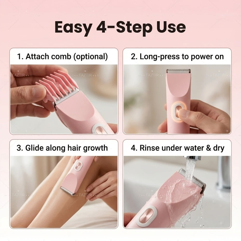 Electric Shaver & Bikini Trimmer for Women Dual Head USB Rechargeable – Multipurpose Face Body Hair Removal for Arms Legs Underarm, Portable Cordless Razor Pink Gift Set