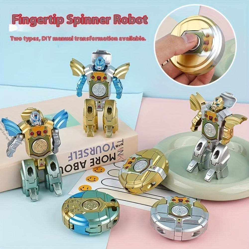 Deformation Robot Fingertip Gyro Fidget Spinner – Creative Finger Gyroscope Toy for Kids & Adults | 12/21/30 Pack Bulk Set, Stress Relief Gift