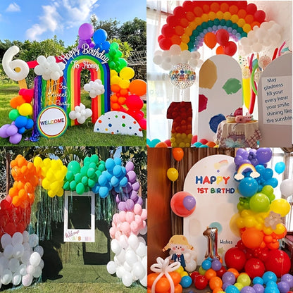 Balloon Arch Kit 422 Pcs Rainbow Matte Latex Balloons in 4 Sizes 5" 10" 12" 18" – DIY Balloon Garland for Birthday Baby Shower Wedding Bridal Shower Graduation & Holiday Party Decorations