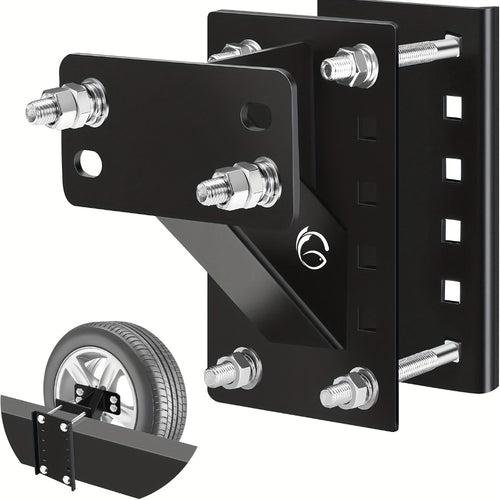 Spare Tire Carrier Bracket for Boat Trailer – Heavy-Duty Lock Frame, Fits 4 5 6 Lug Wheels, 4.5•5.5 Inch Bolt Patterns, Rear Mount Spare Tire Holder