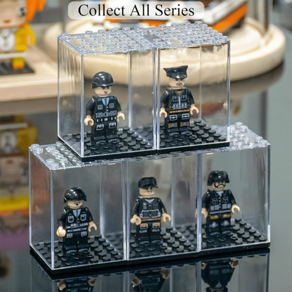 Minifigure Display Case 20-Pack – Clear Acrylic Stackable Storage Boxes for LEGO Figures, Action Figures & Collectibles | Dustproof 360° Showcase, 2.68×1.89×1.89 in