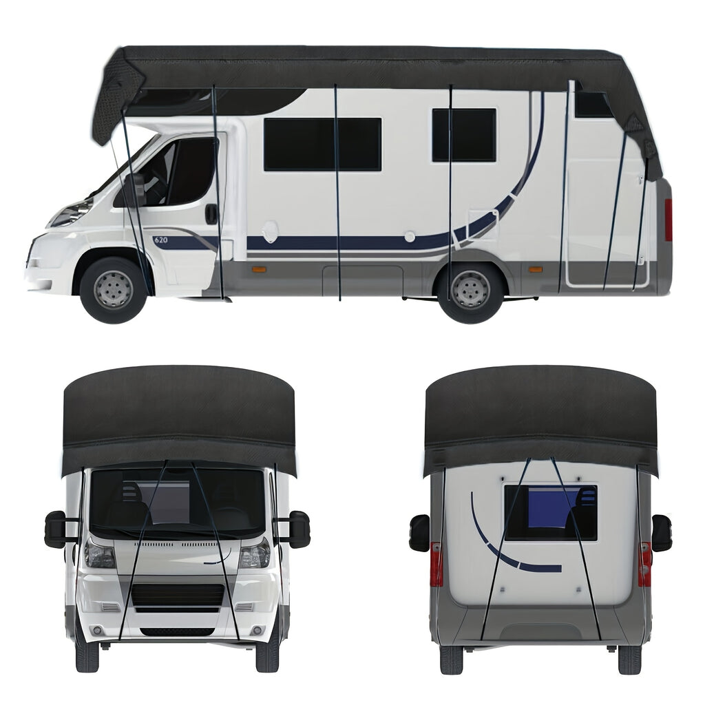 Patio/Outdoor RV Cover, Anti-falling Leaves, Sunshade & Heavy Duty Waterproof Oxford Fabric for Motorhome/Caravan Protection, Foldable, Easy to Installation, RV & Trailer Cover