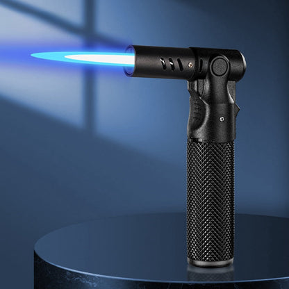 Windproof Torch Lighter – Refillable Jet Flame Butane Lighter with 360° Inverted Ignition, 1800°C High Temp Blowtorch, Flame Size Adjustment, Portable for Camping, BBQ, Welding, Soldering (Butane Not Included)