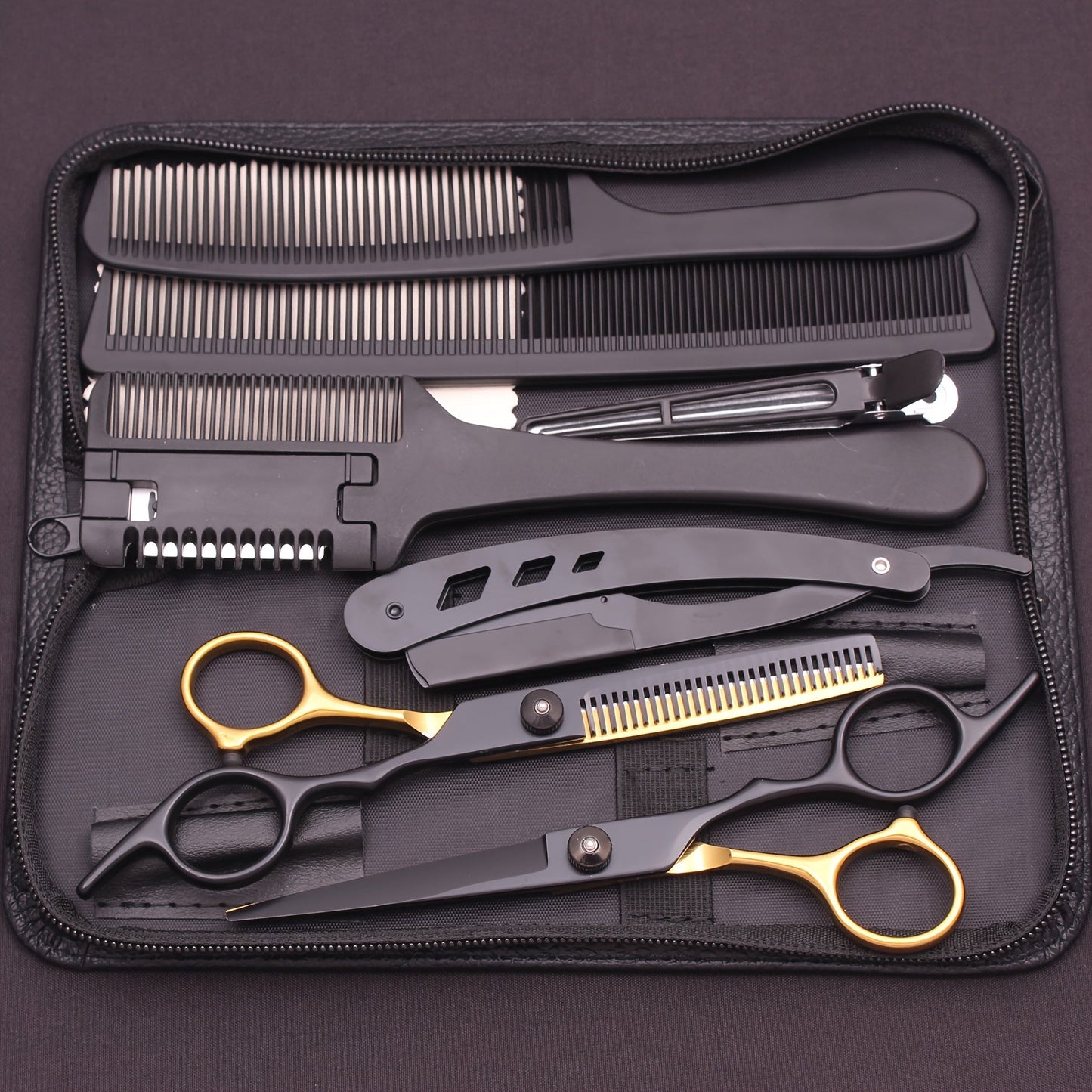 Professional Hair Cutting Scissors & Thinning Shears Set 6.0 Inch - 4CR Stainless Steel 62HRC, 20-30% Thinning Rate, Hairdressing Comb & Razor Included, Salon & Home Use for Stylists