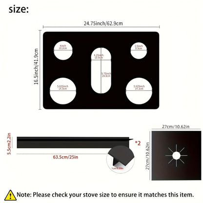 Gas Stove Burner Cover Mat Non-Stick Reusable Washable Stove Top Protector for LG 30-Inch Gas Stove – Oil-Resistant High-Temp Safe, Trimmable 5-Hole Design, Keeps Stove Clean & Scratch-Free